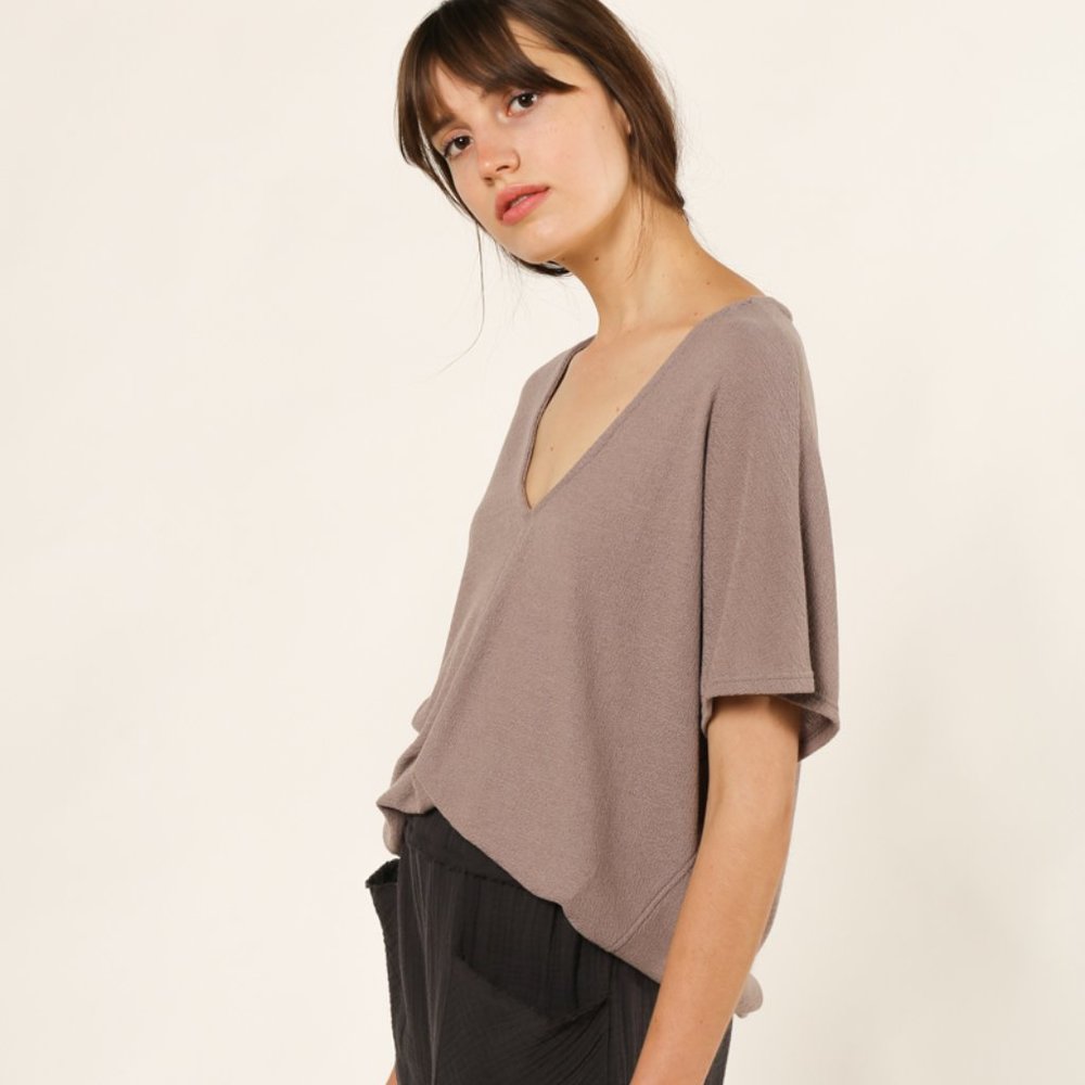 Maren Textured V-Neck Tee